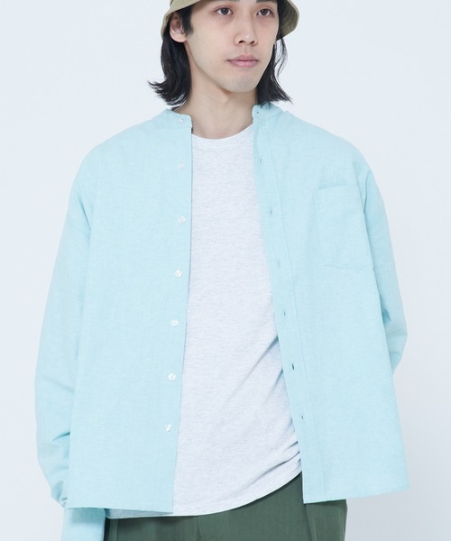 ROUGH TRADE(ラフトレード)の「オックス長袖バンドカラーシャツ(M1)(シャツ/ブラウス・メンズ・ホワイト/ブルー/ライトグリーン/その他1/その他2・MEDIUM/LARGE/X-LARGE)」の2枚目の写真