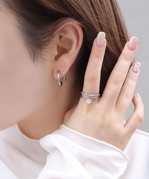 blackdia ocean(ブラックダイヤオーシャン)の「blackdia ocean カラットダブルラインリング(リング・レディース・シルバー/ゴールド/ピンクゴールド・16号/13号/11号/9号/18号)」の4枚目の写真