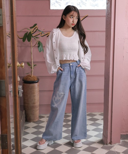 repipi armario(レピピ アルマリオ)の「ハートスプレーホックデニム(デニムパンツ・キッズ・ライトブルー・LARGE/MEDIUM/SMALL)」の15枚目の写真