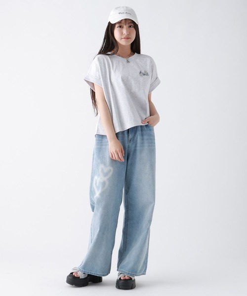 repipi armario(レピピ アルマリオ)の「ハートスプレーホックデニム(デニムパンツ・キッズ・ライトブルー・LARGE/MEDIUM/SMALL)」の19枚目の写真