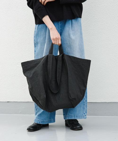 かぐれ(カグレ)の「ビッグトートバッグ(トートバッグ・レディース・ライトベージュ/イエロー/チャコールグレー・FREE)」の2枚目の写真