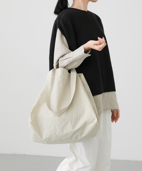 かぐれ(カグレ)の「ビッグトートバッグ(トートバッグ・レディース・ライトベージュ/イエロー/チャコールグレー・FREE)」の6枚目の写真