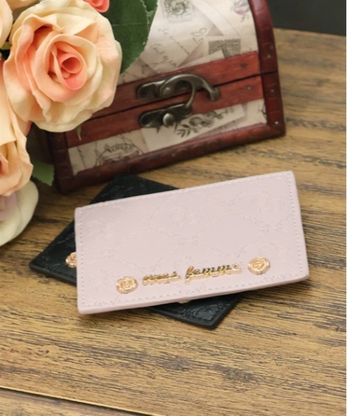 axes femme（アクシーズファム）の「ローズキルト型押しパスケース（パスケース・レディース・ピンク/ブラック・FREE）」の2枚目の写真