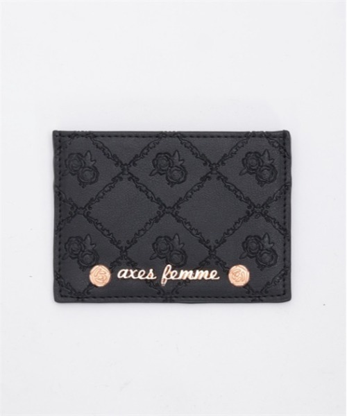 axes femme（アクシーズファム）の「ローズキルト型押しパスケース（パスケース・レディース・ピンク/ブラック・FREE）」の3枚目の写真