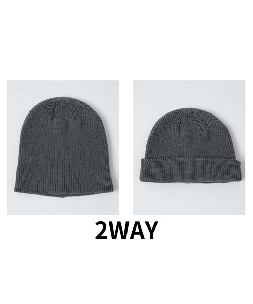 WEGO（ウィゴー）の「WEGO/2wayシングルニットワッチ（ニットキャップ/ビーニー・レディース・ブラック/ダークグレー・FREE）」の12枚目の写真