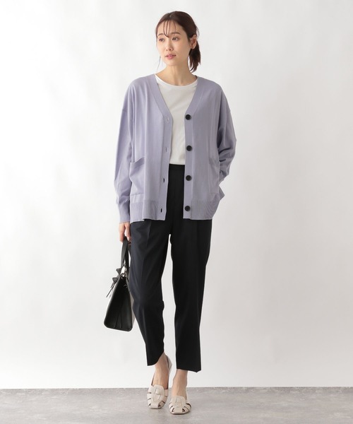 ☆タグ付 新品☆ Clothoir クロトア ロング カーディガン 佐藤繊維 コットンリネン 花柄プリント 製品染め ロングカーディガン