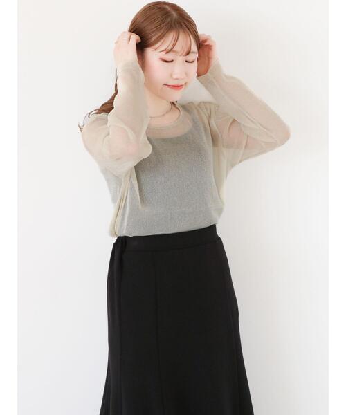 ehka sopo（エヘカソポ）の「ラメシアーカットソー（Tシャツ/カットソー・レディース・グリーン/キナリ/グレー・F）」の8枚目の写真