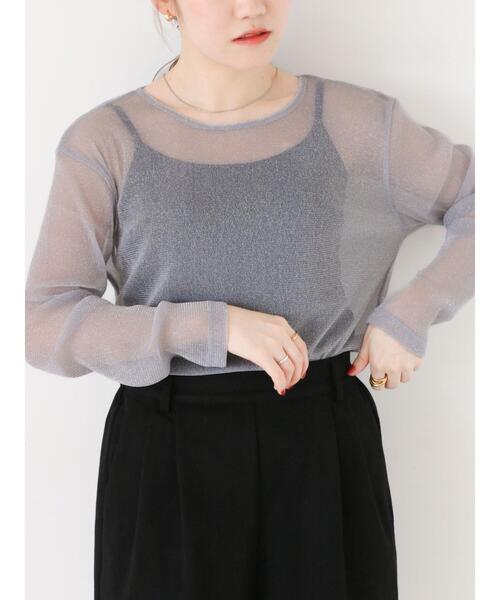 ehka sopo（エヘカソポ）の「ラメシアーカットソー（Tシャツ/カットソー・レディース・グリーン/キナリ/グレー・F）」の14枚目の写真