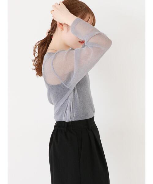 ehka sopo（エヘカソポ）の「ラメシアーカットソー（Tシャツ/カットソー・レディース・グリーン/キナリ/グレー・F）」の16枚目の写真