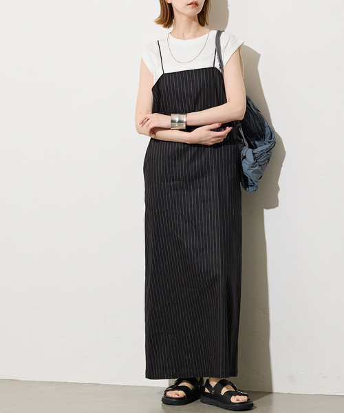 JOURNAL STANDARD（ジャーナルスタンダード）の「ストレートキャミソールワンピース（ワンピース・レディース・ブラック系その他/ブラック・FREE）」の20枚目の写真