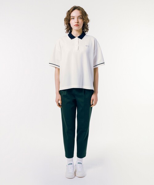 LACOSTE(ラコステ)の「ヘビーウェイト鹿の子 ボクシーシルエットクレリックポロシャツ(ポロシャツ・レディース・ダークグリーン/ホワイト/ネイビー・34/36/38/40)」の17枚目の写真
