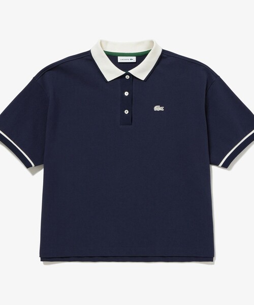 LACOSTE(ラコステ)の「ヘビーウェイト鹿の子 ボクシーシルエットクレリックポロシャツ(ポロシャツ・レディース・ダークグリーン/ホワイト/ネイビー・34/36/38/40)」の5枚目の写真