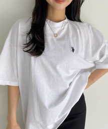 U.S. POLO ASSN.（ユーエスポロアッスン）の「U.S. POLO ASSN. ワンポイント刺繍 オーバーサイズ ビッグT（Tシャツ/カットソー・レディース）」