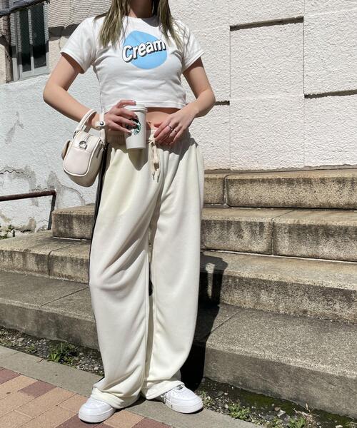 WOND（ウォンド）の「サイドラインスウェットパンツ（スウェットパンツ・レディース・ホワイト/ブラック・FREE）」の4枚目の写真