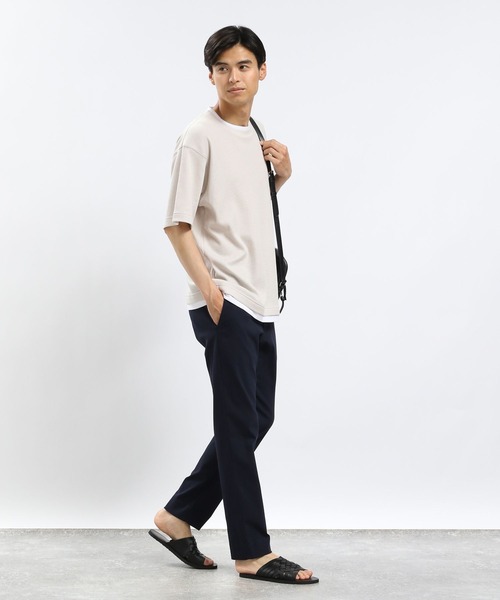 GLOBAL WORK Smile Seed Store（グローバルワーク スマイルシードストア）の「速乾ワッフルレイヤードTシャツ半袖/991903（Tシャツ/カットソー・メンズ・ダークカーキ/グレイッシュベージュ/アイボリー/ダークグレー・LARGE/MEDIUM/SMALL/X-LARGE）」の6枚目の写真