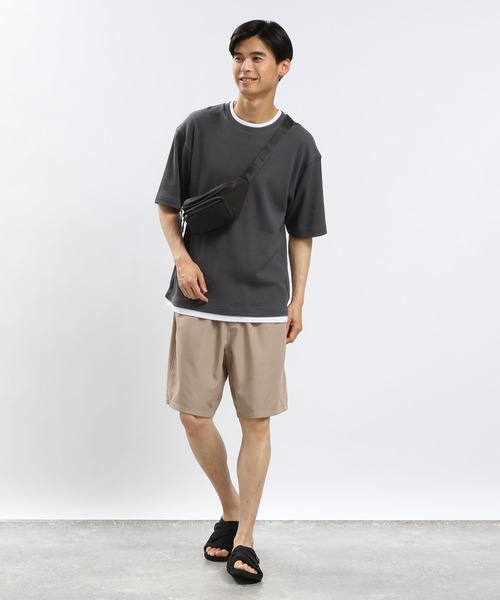 GLOBAL WORK Smile Seed Store（グローバルワーク スマイルシードストア）の「速乾ワッフルレイヤードTシャツ半袖/991903（Tシャツ/カットソー・メンズ・ダークカーキ/グレイッシュベージュ/アイボリー/ダークグレー・LARGE/MEDIUM/SMALL/X-LARGE）」の11枚目の写真