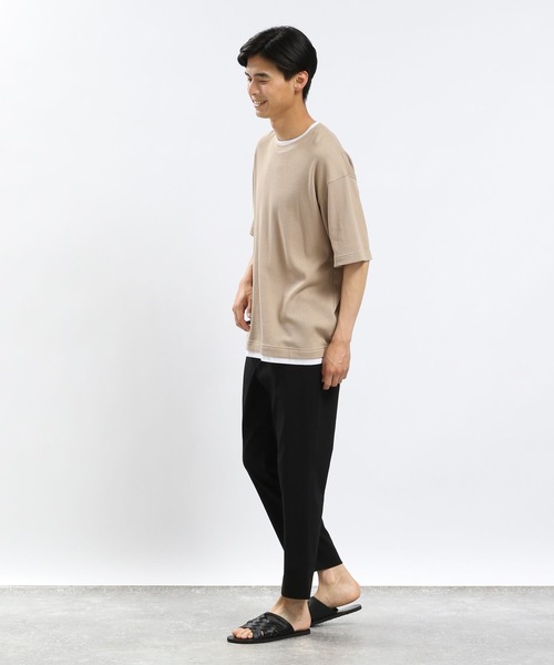 GLOBAL WORK Smile Seed Store（グローバルワーク スマイルシードストア）の「速乾ワッフルレイヤードTシャツ半袖/991903（Tシャツ/カットソー・メンズ・ダークカーキ/グレイッシュベージュ/アイボリー/ダークグレー・LARGE/MEDIUM/SMALL/X-LARGE）」の18枚目の写真