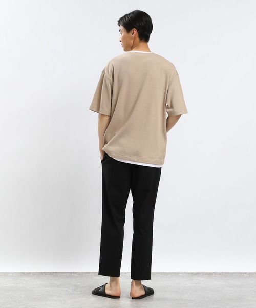 GLOBAL WORK Smile Seed Store（グローバルワーク スマイルシードストア）の「速乾ワッフルレイヤードTシャツ半袖/991903（Tシャツ/カットソー・メンズ・ダークカーキ/グレイッシュベージュ/アイボリー/ダークグレー・LARGE/MEDIUM/SMALL/X-LARGE）」の19枚目の写真