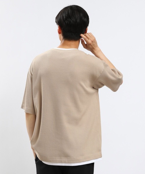 GLOBAL WORK Smile Seed Store（グローバルワーク スマイルシードストア）の「速乾ワッフルレイヤードTシャツ半袖/991903（Tシャツ/カットソー・メンズ・ダークカーキ/グレイッシュベージュ/アイボリー/ダークグレー・LARGE/MEDIUM/SMALL/X-LARGE）」の22枚目の写真