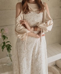 jacquard flare cami onepiece / ジャガードフレアキャミワンピース