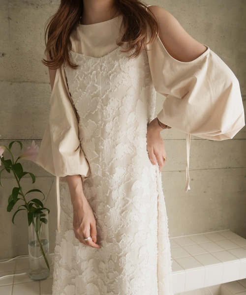 mideal(マイディール)の「jacquard flare cami onepiece / ジャガードフレアキャミワンピース(ワンピース・レディース・ピンク系その他/オフホワイト・FREE)」の12枚目の写真