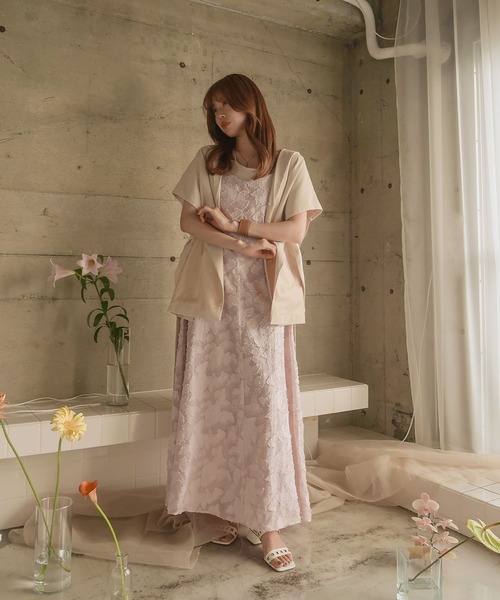 mideal(マイディール)の「jacquard flare cami onepiece / ジャガードフレアキャミワンピース(ワンピース・レディース・ピンク系その他/オフホワイト・FREE)」の18枚目の写真