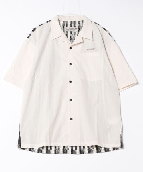 WILDERNESS EXPERIENCE(ウィルダネスエクスペリエンス)の「【WILDERNESS EXPERIENCE】Back switching shirt/バックニット編み切り替えシャツ(シャツ/ブラウス・メンズ・カーキ/ホワイト・2/3)」の1枚目の写真