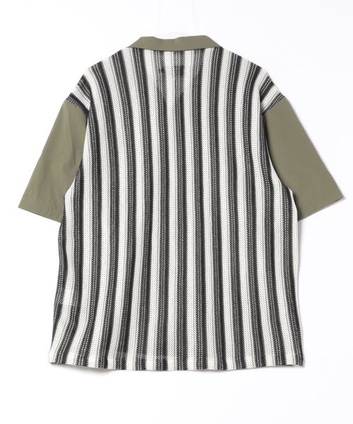 WILDERNESS EXPERIENCE(ウィルダネスエクスペリエンス)の「【WILDERNESS EXPERIENCE】Back switching shirt/バックニット編み切り替えシャツ(シャツ/ブラウス・メンズ・カーキ/ホワイト・2/3)」の3枚目の写真