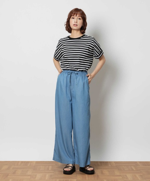 BACK NUMBER（バックナンバー）の「BACK NUMBER(バックナンバー)接触冷感デニムワイドパンツ（その他パンツ・レディース・ライトインディゴブルー/ダークインディゴブルー・L/M/S）」の21枚目の写真