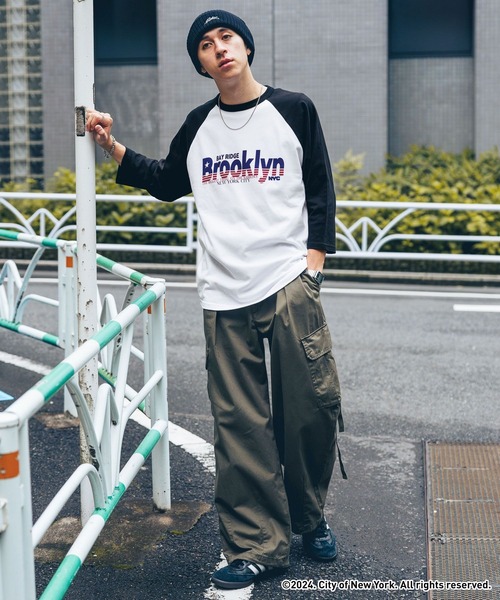 GOOD ROCK SPEED（グッドロックスピード）の「【NYC×GOOD ROCK SPEED】７分袖/ラグランロゴプリントTシャツ（Tシャツ/カットソー・メンズ・ブラック/ブラック系その他・LARGE/MEDIUM）」の14枚目の写真