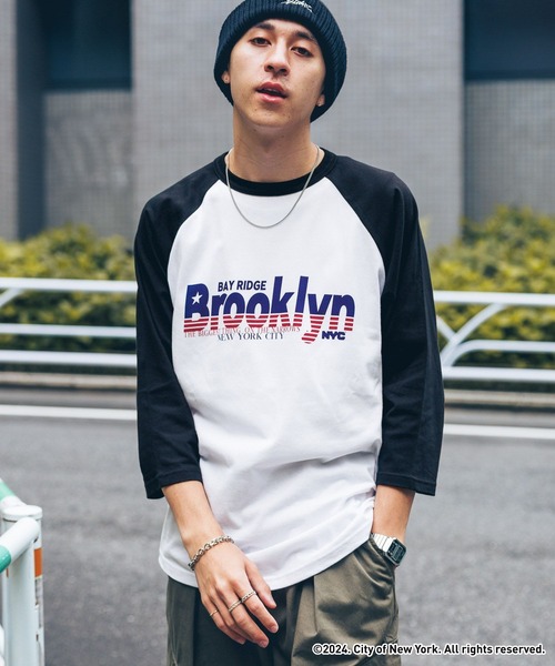 GOOD ROCK SPEED（グッドロックスピード）の「【NYC×GOOD ROCK SPEED】７分袖/ラグランロゴプリントTシャツ（Tシャツ/カットソー・メンズ・ブラック/ブラック系その他・LARGE/MEDIUM）」の15枚目の写真