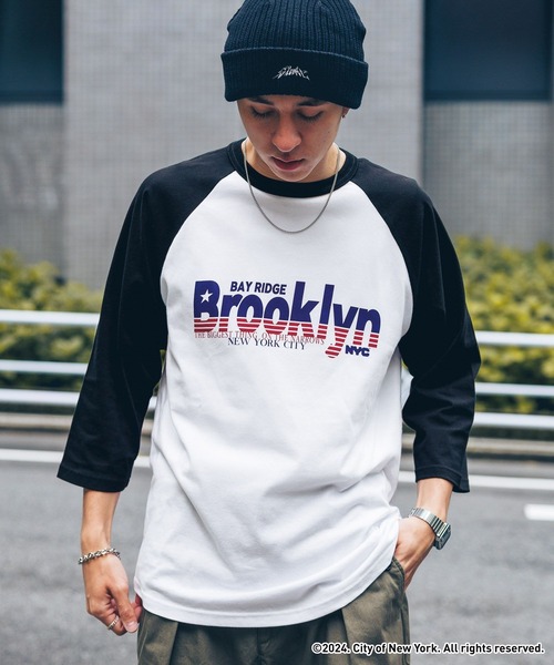 GOOD ROCK SPEED（グッドロックスピード）の「【NYC×GOOD ROCK SPEED】７分袖/ラグランロゴプリントTシャツ（Tシャツ/カットソー・メンズ・ブラック/ブラック系その他・LARGE/MEDIUM）」の16枚目の写真