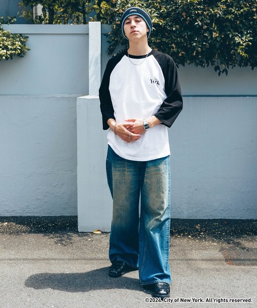 GOOD ROCK SPEED（グッドロックスピード）の「【NYC×GOOD ROCK SPEED】７分袖/ラグランロゴプリントTシャツ（Tシャツ/カットソー・メンズ・ブラック/ブラック系その他・LARGE/MEDIUM）」の18枚目の写真