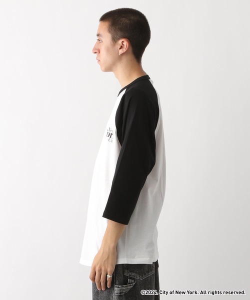 GOOD ROCK SPEED（グッドロックスピード）の「【NYC×GOOD ROCK SPEED】７分袖/ラグランロゴプリントTシャツ（Tシャツ/カットソー・メンズ・ブラック/ブラック系その他・LARGE/MEDIUM）」の10枚目の写真
