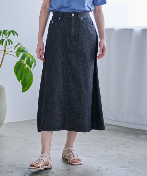 Arnold Palmer（アーノルドパーマー）の「Aライン デニムスカート（デニムスカート・レディース・ダークインディゴブルー/ブラック/ライトインディゴブルー・M/L/S）」の11枚目の写真