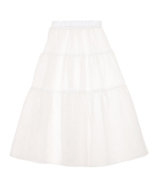 PUNYUS（プニュズ）の「オーガンジーティアードスカート（スカート・レディース・ホワイト/ブラック・1/2/4/3）」の14枚目の写真