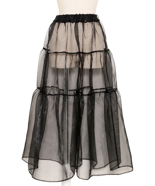 PUNYUS（プニュズ）の「オーガンジーティアードスカート（スカート・レディース・ホワイト/ブラック・1/2/4/3）」の19枚目の写真