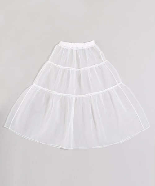 PUNYUS（プニュズ）の「オーガンジーティアードスカート（スカート・レディース・ホワイト/ブラック・1/2/4/3）」の21枚目の写真
