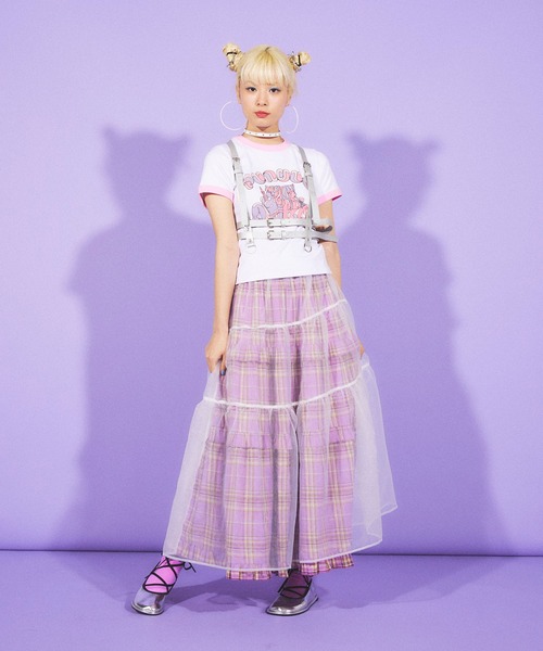 PUNYUS（プニュズ）の「オーガンジーティアードスカート（スカート・レディース・ホワイト/ブラック・1/2/4/3）」の4枚目の写真