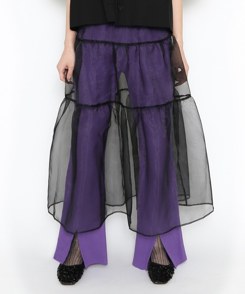 PUNYUS（プニュズ）の「オーガンジーティアードスカート（スカート・レディース・ホワイト/ブラック・1/2/4/3）」の10枚目の写真