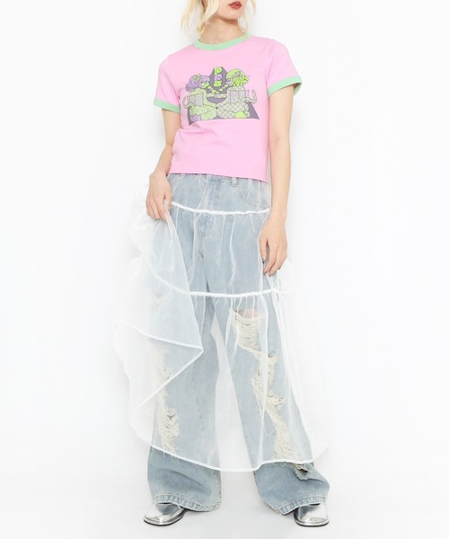 PUNYUS（プニュズ）の「オーガンジーティアードスカート（スカート・レディース・ホワイト/ブラック・1/2/4/3）」の9枚目の写真