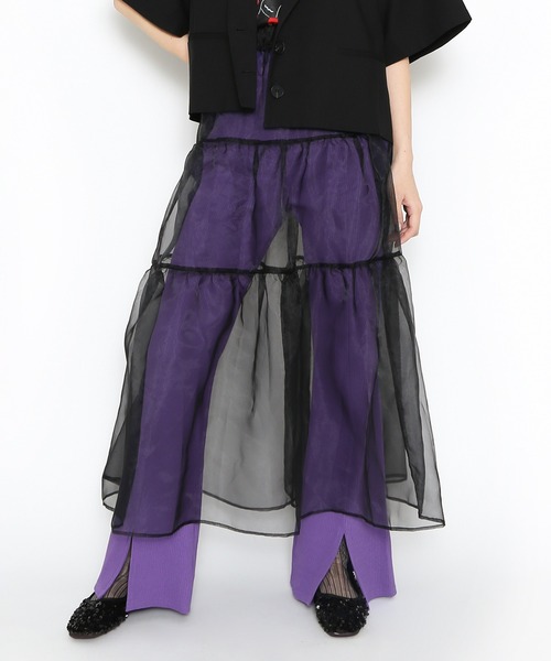 PUNYUS（プニュズ）の「オーガンジーティアードスカート（スカート・レディース・ホワイト/ブラック・1/2/4/3）」の11枚目の写真