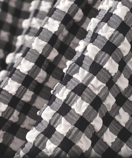 N.(N. Natural Beauty Basic)(エヌエヌナチュラルビューティーベーシック)の「◆フクレチェックボリュームブラウス(シャツ/ブラウス・レディース・オレンジ系その他/ホワイト系その他/オフホワイト・MEDIUM)」の18枚目の写真