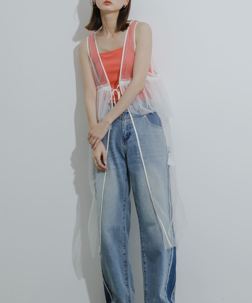 SENSE OF PLACE by URBAN RESEARCH（センスオブプレイスバイアーバンリサーチ）の「ウエストフリルチュールワンピース（ワンピース・レディース・ブラック/オフホワイト/ブラウン・ONE）」の2枚目の写真