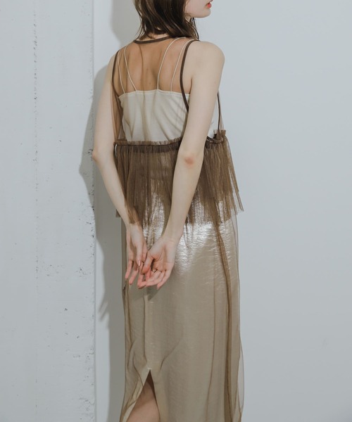 SENSE OF PLACE by URBAN RESEARCH（センスオブプレイスバイアーバンリサーチ）の「ウエストフリルチュールワンピース（ワンピース・レディース・ブラック/オフホワイト/ブラウン・ONE）」の5枚目の写真