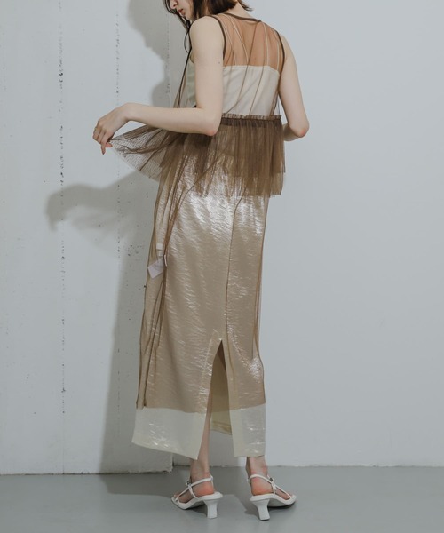 SENSE OF PLACE by URBAN RESEARCH（センスオブプレイスバイアーバンリサーチ）の「ウエストフリルチュールワンピース（ワンピース・レディース・ブラック/オフホワイト/ブラウン・ONE）」の6枚目の写真