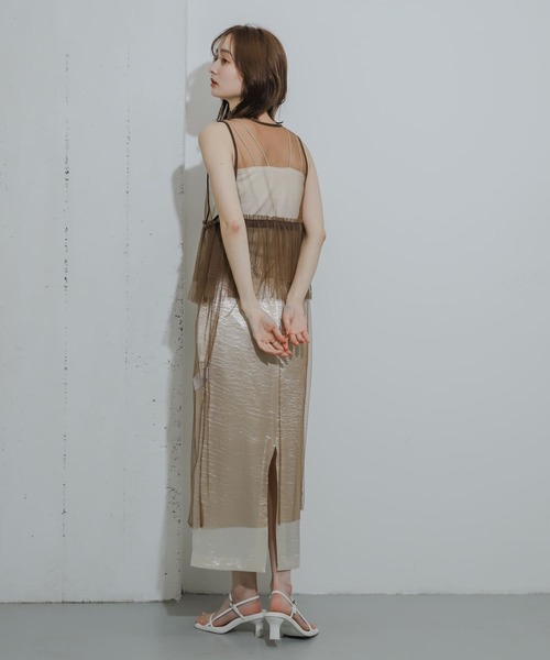 SENSE OF PLACE by URBAN RESEARCH（センスオブプレイスバイアーバンリサーチ）の「ウエストフリルチュールワンピース（ワンピース・レディース・ブラック/オフホワイト/ブラウン・ONE）」の8枚目の写真