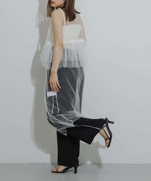 SENSE OF PLACE by URBAN RESEARCH（センスオブプレイスバイアーバンリサーチ）の「ウエストフリルチュールワンピース（ワンピース・レディース・ブラック/オフホワイト/ブラウン・ONE）」の15枚目の写真