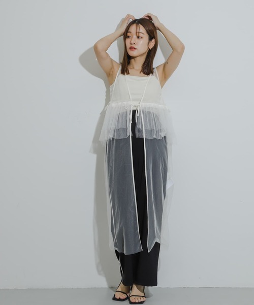 SENSE OF PLACE by URBAN RESEARCH（センスオブプレイスバイアーバンリサーチ）の「ウエストフリルチュールワンピース（ワンピース・レディース・ブラック/オフホワイト/ブラウン・ONE）」の17枚目の写真