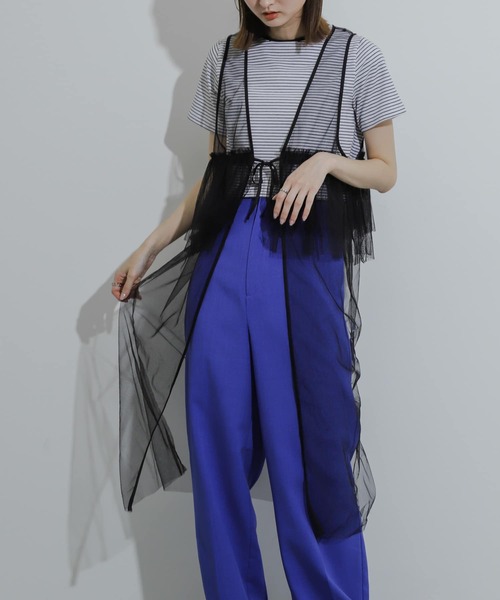 SENSE OF PLACE by URBAN RESEARCH（センスオブプレイスバイアーバンリサーチ）の「ウエストフリルチュールワンピース（ワンピース・レディース・ブラック/オフホワイト/ブラウン・ONE）」の21枚目の写真